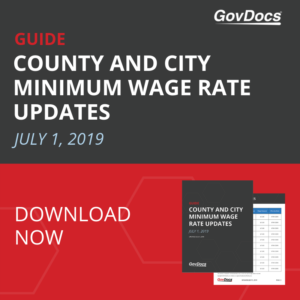 County and City Minimum Wage Guide - Guide Page July 1 2019