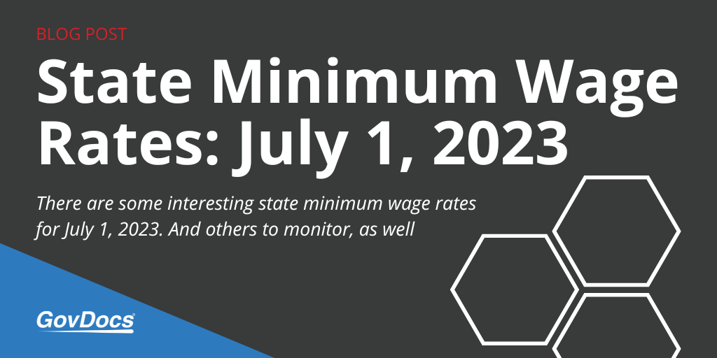 State Minimum Wage Rates July 1, 2023