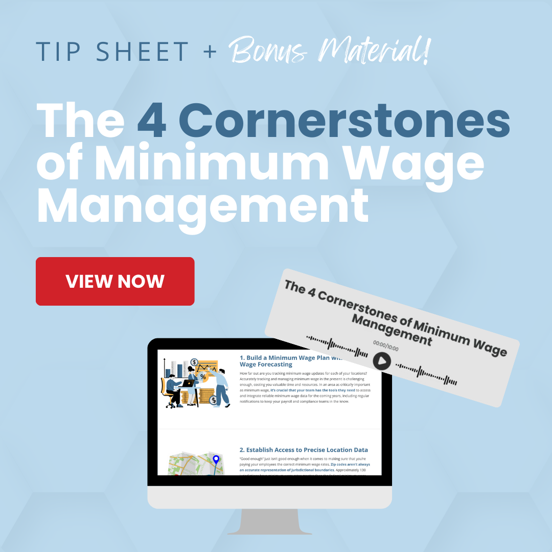 Tip Sheet The 4 Cornerstones of Minimum Wage Management